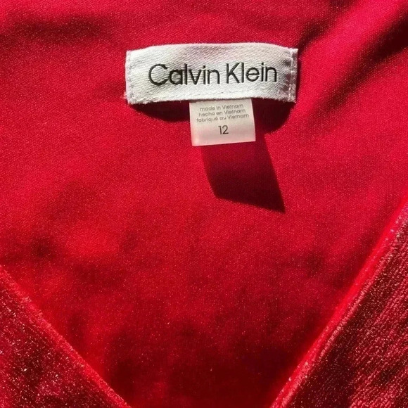 Calvin Klein Metallic Faux-Wrap Sheath  Dress sz 12 - Picture 2 of 10